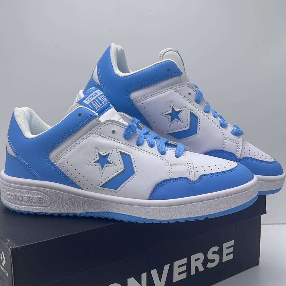 Converse Men’s White and Blue Sneakers A12867C
WEAPON OX
WHITE/LT BLUE/WHITE - Picture 7 of 16